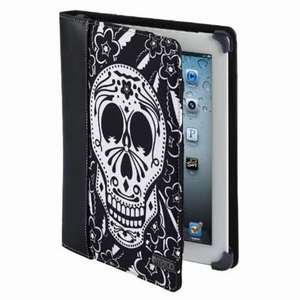 Maroo Book Case Mata 2 Party Skull Zwart voor iPad 2/3/4